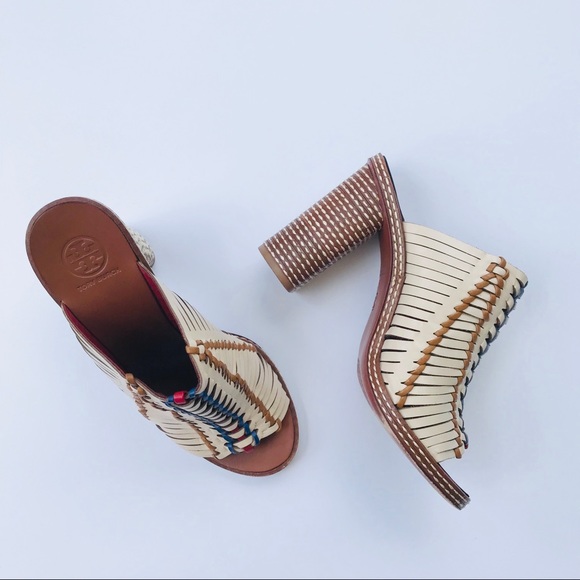 Tory Burch RARE weaves heel open toe mules - Picture 3 of 5